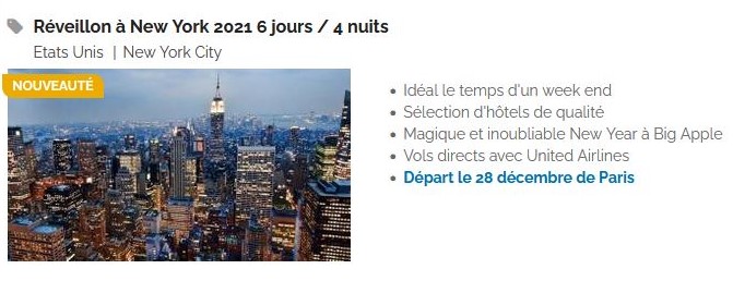 NOUVEL AN NEW YORK 4 nuits